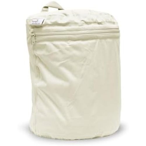 Kanga Care Wet Bag MINI Seam Sealed Waterproof 3D Dimensional for Baby Cloth Diapers, Travel, Beach, Pool, Gym, Swim | Almond