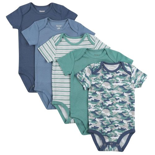 Hanes Baby Bodysuits, Ultimate Flexy Short Sleeve for Boys & Girls, 5-Pack