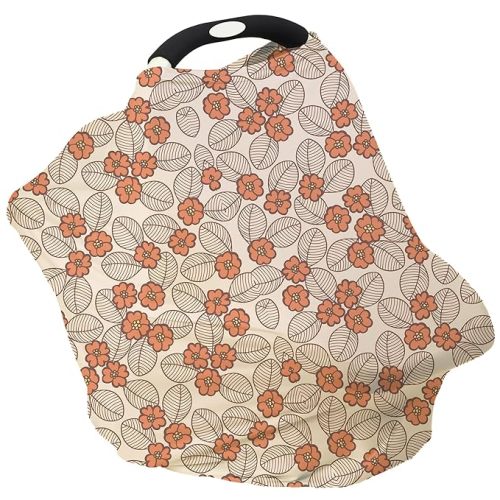 Breathable Car Seat Cover for Babies – Multi-Purpose Soft Rayon Nursing Cover for Breastfeeding, High Stretchy Infant Carseat Canopy, Stroller Cover (Smooth Rayon, Warm Floral)