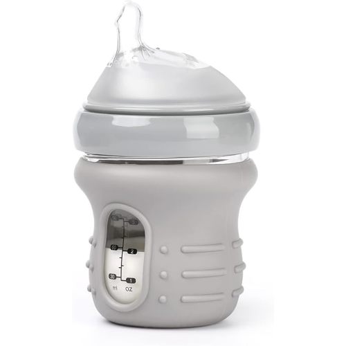 haakaa Glass Baby Bottle Sleeve - Non Slip Silicone Bottle Cover for Wide Neck Glass Baby Bottle 4.2oz -1pk