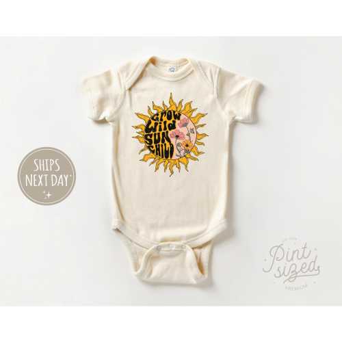 Be Wild Sun Child Baby Onesie® - Adventure Sun Child Bodysuit - Cute Natural Baby Onesie®