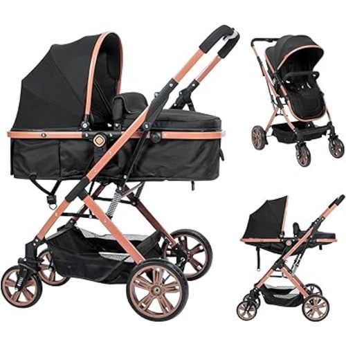 ANNA QUEEN 2 in 1 Convertible Baby Stroller Newborn Reversible Foldable Pushchair Baby Lightweight Stroller