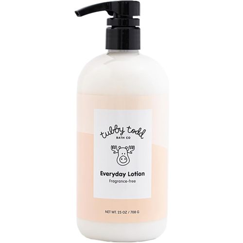 TUBBY TODD Everyday Baby Lotion - Non-Toxic, Hypoallergenic Baby Moisturizer for Sensitive Skin - Made With Natural Extracts & Plant- Based Ingredients - Fragrance Free - 25 Fl Oz