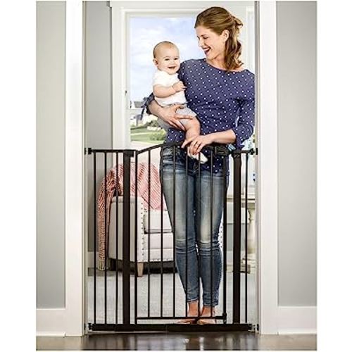 Regalo Easy Step Extra Tall Arched Décor Walk Thru Baby Gate, Includes 4-Inch Extension Kit, 4 Pack Pressure Mount Kit and 4 Pack Wall Mount Kit, Bronze, 36-Inches Tall (Pack of 1)
