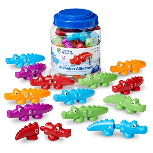 Learning Resources Snap-n-Learn Alphabet Alligators | Toddler Alphabet Manipulatives, Fine Motor Skills Toys, ABC Matching Game, Preschool Learning Activities, Ages 18 Months+