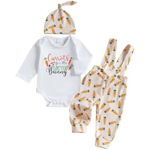 BeQeuewll Newborn Baby Boy Mardi Gras Outfit Letters Print Romper Striped Suspender Pants Overalls 3pcs Carnival Clothes Set
