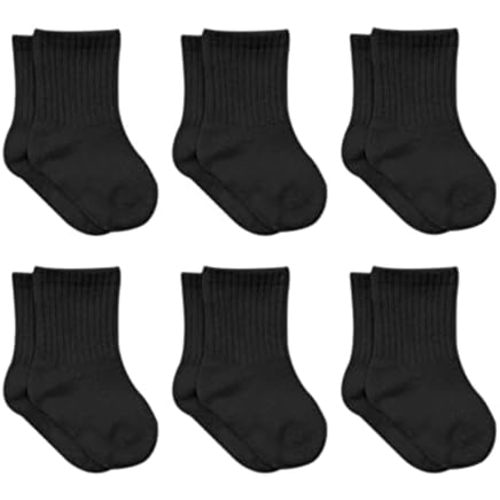 bistyle Baby Grip Ankle Socks 6 Pairs | Newborn Infant Toddlers Sock Organic Cotton | Kids Boys Girls Ankle