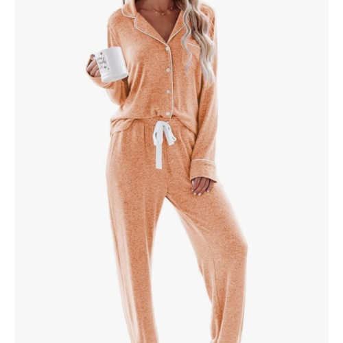 Aamikast Women's Pajama Sets Long Sleeve Button Down Sleepwear Nightwear Soft Pjs Lounge Sets
