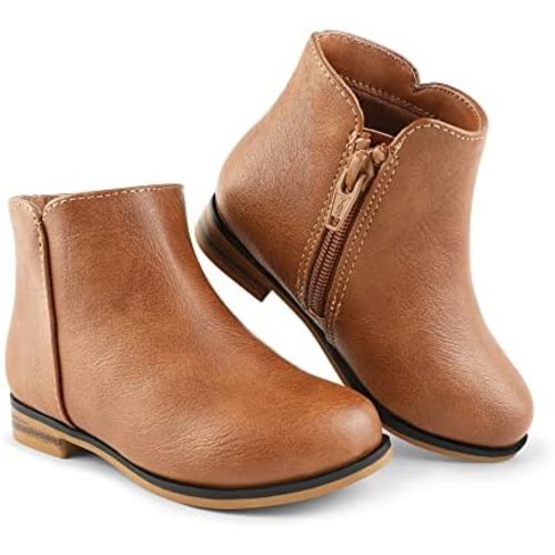 Girls Boots Kids Ankle Boots With Zipper Dress Boot Low Heels Booties for Toddler Little Kids