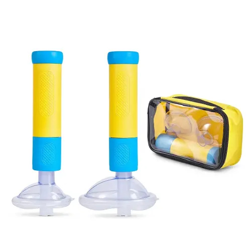 Clears blockages (for nasal and oral use) Portable Anti Choking Device Simply pinch and pull – suitable for both children and adults(Blue/Yellow)
