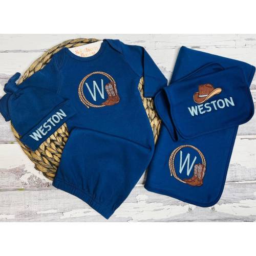 Baby boy western coming home outfit - Baby boy cowboy coming home outfit - Baby boy hospital outfit - Cowboy boots and hat baby outfit