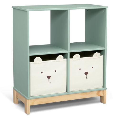 babyGap by Delta Children Brannan Bear Bookcase with Bins, Sage Green