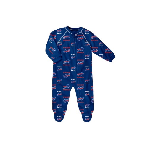 Infant Royal Buffalo Bills Allover Print Raglan Full-Zip Jumper