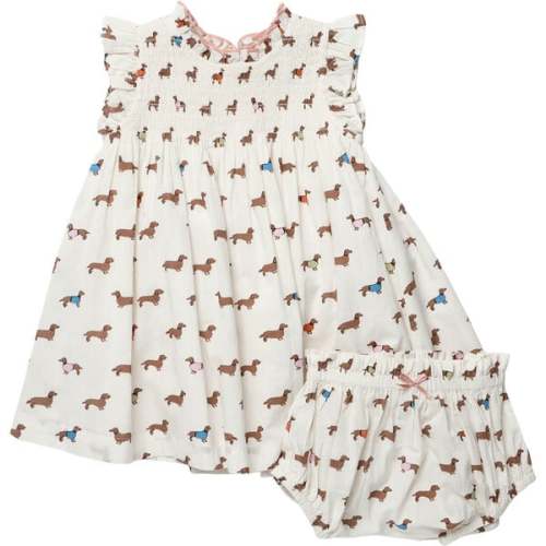 Baby Girls Stevie Dress - Dachshunds in Sweaters Dachshunds in Sweaters - Pink Chicken | Maisonette