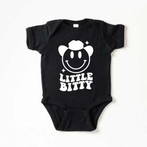 The Juniper Shop Little Bitty Smiley Baby Bodysuit - NB - Black