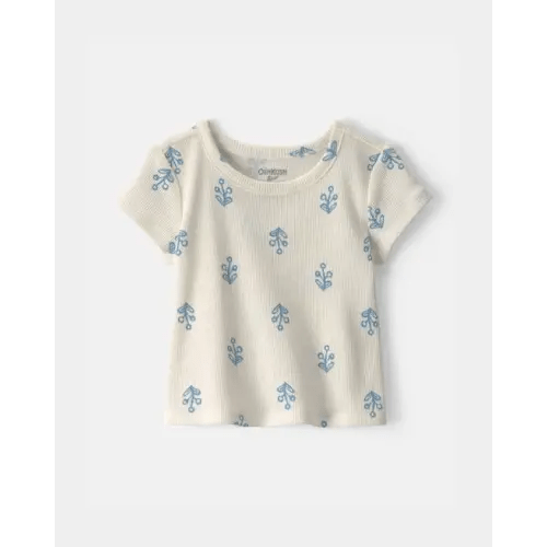 Baby Girl Floral Ribbed Tee - Ivory - OshKosh B'gosh | Carter's
