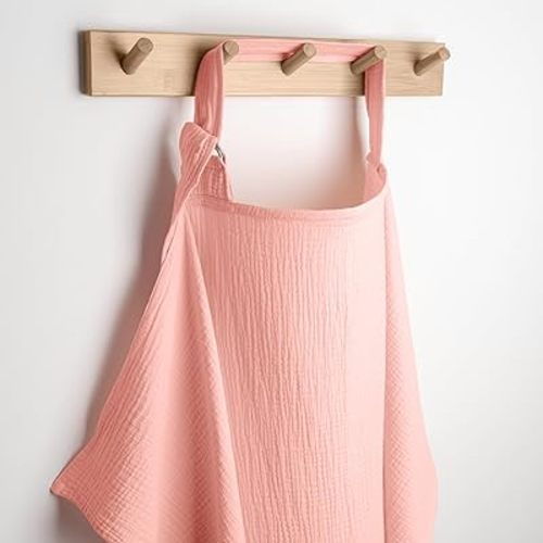 Comfy Cubs Muslin Nursing Cover, Pack of 1, 100% Muslin Breastfeeding Cover - Soft & Breathable Baby Nursing Scarf with Adjustable Neck Strap - Portable, Lightweight & Privacy Coverage - Lace