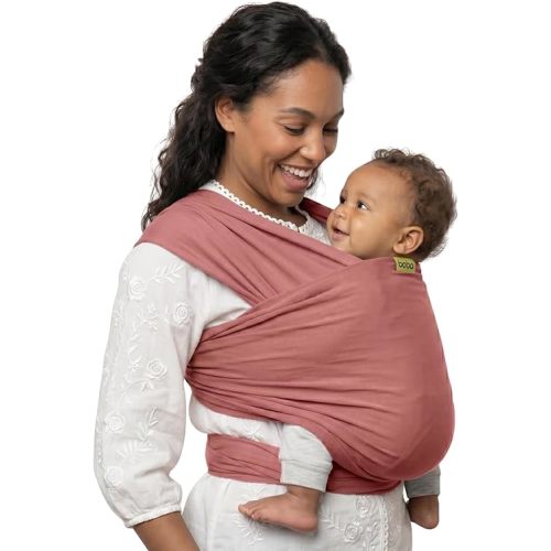 Boba Baby Wrap Carrier – Original Baby Sling Carrier for Newborns (7–35 lbs), Soft, Secure, Hands-Free & Ergonomic, Ideal for Comfortable Bonding, New Parents (Dusty Pink)