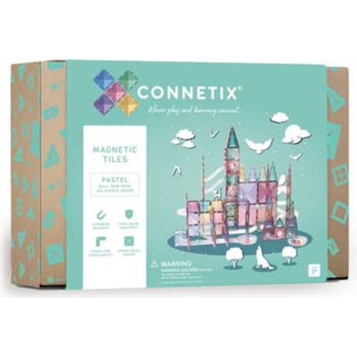 Kids' Pastel Magnetic Tiles 106-Piece Ball Run Pack