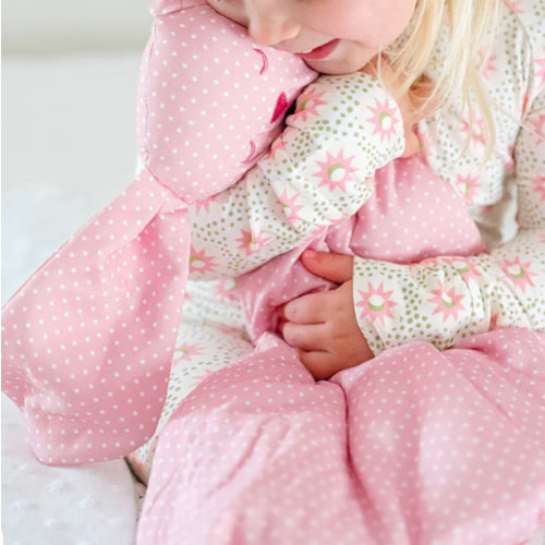 Pink Polka Dots Bunny Lovey Blanket