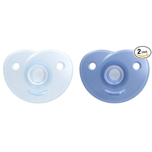 Philips Avent Soothie Heart Pacifier, 3-18 Months, Blue/Light Blue, 2 Pack, SCF099/11