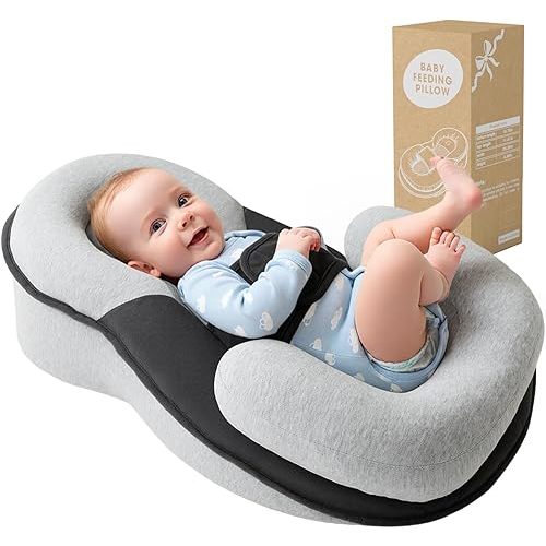 Tummy Time Pillow Baby Lounger Pillow Reduce Spit-Up Anti Overflow Design for Baby Comfort and Feeding Support