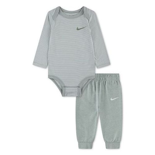 Baby Nike Long Sleeve Striped Bodysuit & Pants 2-Piece Set