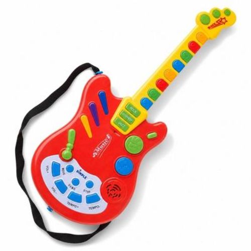 Dimple Toy Electric Guitar with Music, Lights & Motion Strum Pad - Kids Musical Instrument Toy, Ages 3+