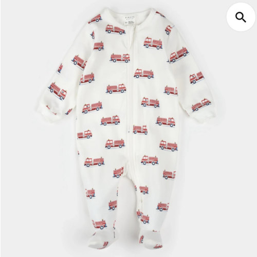 Fire Truck Print Sleeper (3 month)