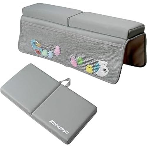 Bath Kneeler and Elbow Rest Pad Bath Kneeler Baby Bath Mat Kneeling Pad Bath Toy Organizer for Tub Kneeling Pad for Bathing Baby Memory Foam
