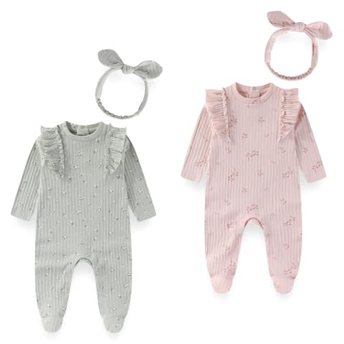 Long Sleeve Baby Footies With Accessories Cotton Infant Romper | unisex,soft stretchy,easy to put on and take off,footed design,everyday wear,baby essentials