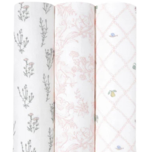 French Floral Silky Soft Swaddle 3 Pack | aden + anais