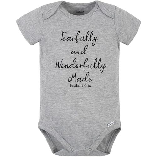 Fearfully and Wonderfully Made Religious Baby Bodysuit, Newborn Outfit, Baby Clothes, Gift for Children
