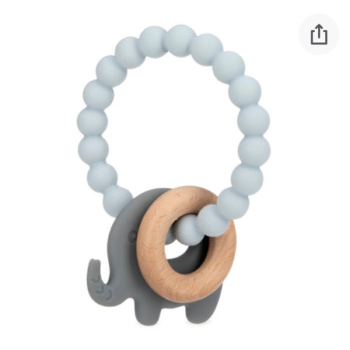 Wood and Silicone Natural Teething Ring