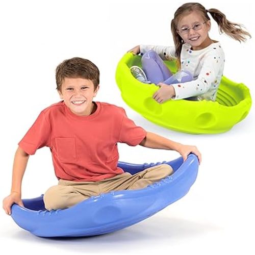 Simplay3 Two Sided Rock Around Wobble Disk and Climbing Dome 2 Pack for Toddlers and Kids - Rocking and Climbing - Indoor/Outdoor - Large and XL (Multicolor, 2 Pack, 2 Sizes)