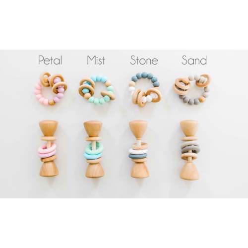 Classic Rattle + Teether Bundle Set - Stone