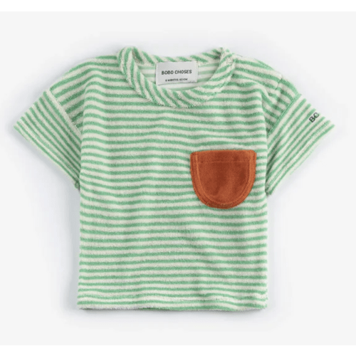 Green Stripes terry cloth Tshirt
