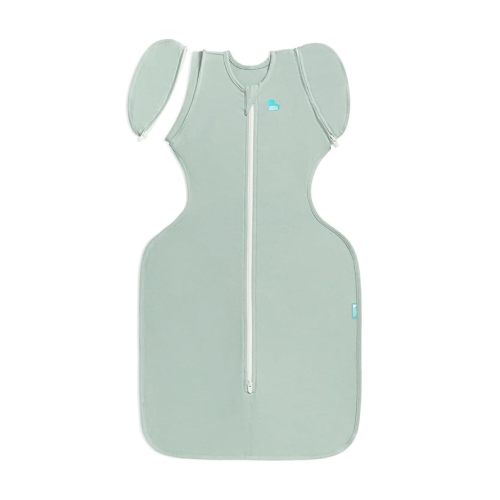 Love to Dream Swaddle Up Transition Bag - Arms Up Position - Light and Ultra Breathable Cotton - Twin Zip - Zip Off Wings - Spring, Summer - Sleep Bag - 0.2TOG - Olive, Medium (6-8.5kg)