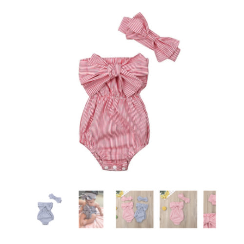 MARLY Bowtie Romper with Headband - Hazel & Bo
