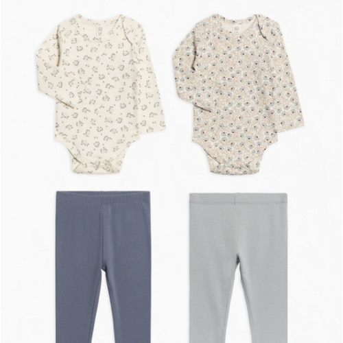 4-Piece Baby Bodysuit and Leggings Bundle