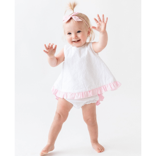 Swiss Dot Swing Top and Bloomer Set | RuffleButts & RuggedButts