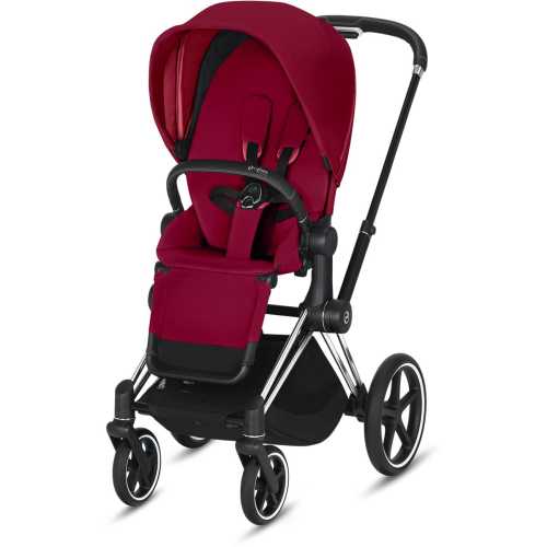 Cybex Priam 3 Complete Stroller - Chrome/Black/True Red