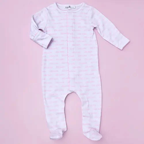 Magnolia Baby Girl Little Sister Printed Footie
