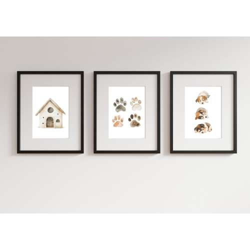 Dog Nursery Decor, Toddler Room Decor, Puppy Nursery Print, Paw Print Wall Art, Modern Kids Room Decor, Kids Dog Wall Art