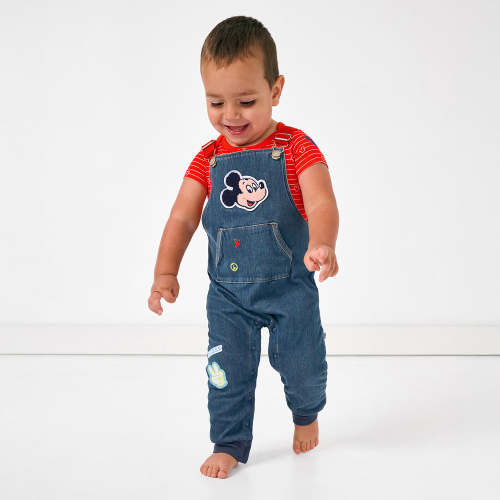 Disney Mickey Patch Denim Overall – Little Sleepies