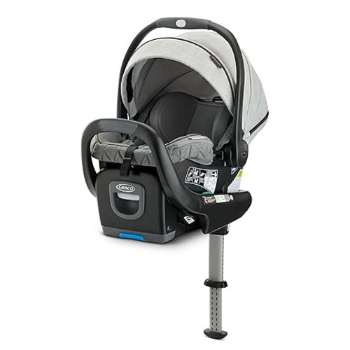 Graco Premier SnugRide SnugFit XT Infant Car Seat W/ Load Leg & Anti-Rebound Bar for Extra Safety, SnugLock Easy Install Rear Facing Baby Car Seat, Privacy Drape, Storage Pocket, Midtown