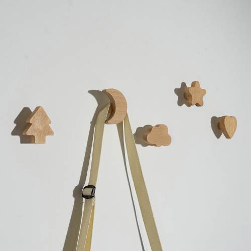 Starry Sky Kids Wall Hooks, Animal Wall Hooks For Kids Room, Children's Room Wood Wall Hook, Star, Moon, Cloud Hook, Decorative Wall Hooks