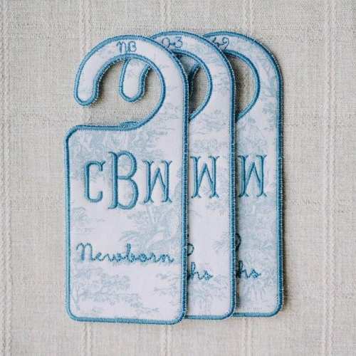 Embroidered Baby Closet Dividers Set | Blue Toile Nursery Organizer | Personalized Baby Gift | Heirloom Keepsake | Newborn to 24 Months