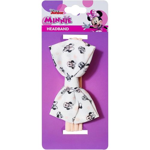 LUV HER Disney Minnie Mouse Headband Bows – Soft Elastic Hair Accessories for Newborn & Baby Girls, Colorful Printed Headbands