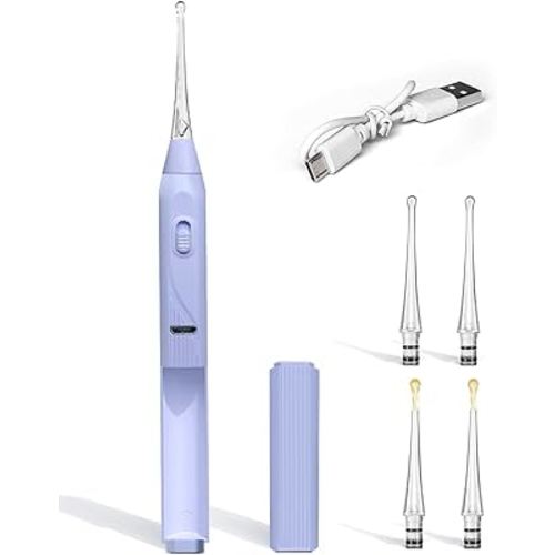 Ear Wax Removal Tool with Light Kids Ear Wax Remover Ear Cleaning Tool Ear Cleaner with Built-in Storage Space UANRNA Upgraded Ear Wax Removal with Light for Kids & Adults (Purple)